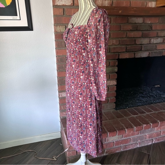 Aritzia Wilfred Jacqueline Floral Midi Dress in Rust Sz 6 - Picture 6 of 12